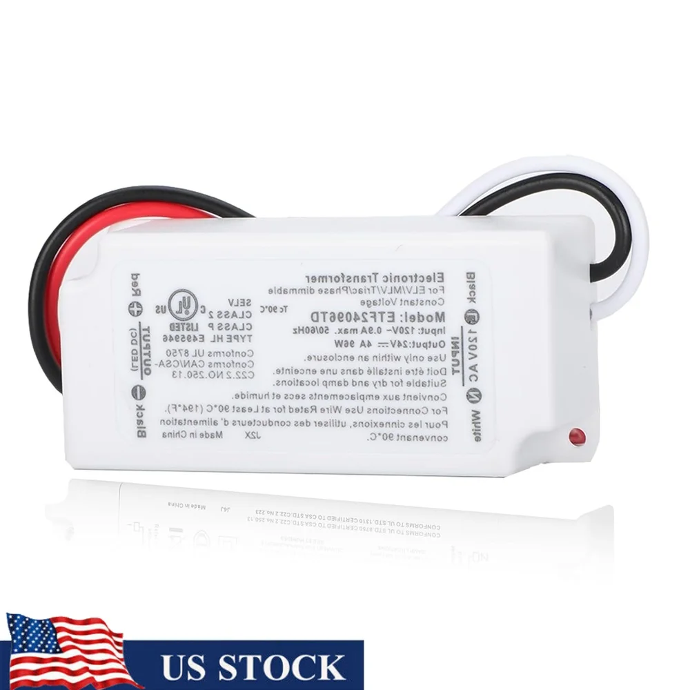 

96W Dimmable LED Driver 24V DC Electric Transformer Power Supply Adapter ELV MLV Phase Dimming Compatible with Wall Dimmers