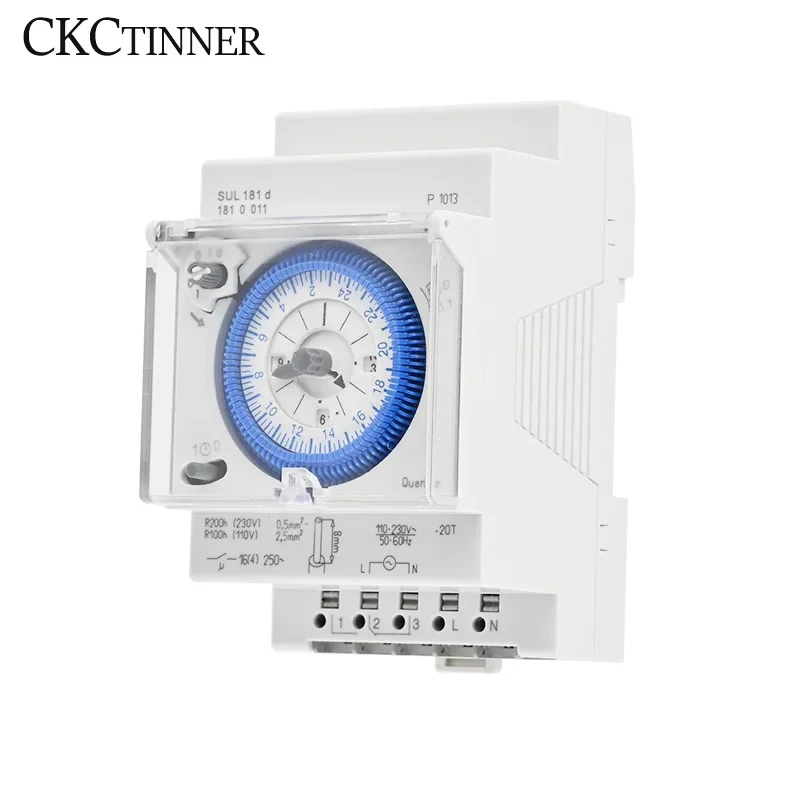 SUL181D AC220V Din Rail Mechanical Timer Relay Electrical Programmable 24 Hour Time Switch 15 Minutes 96 Times