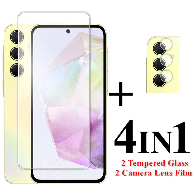 

For Samsung Galaxy A35 5G Glass 6.6 inch Transparent Screen Protector For Samsung A35 Tempered Glass For Galaxy A35 5G Lens Film