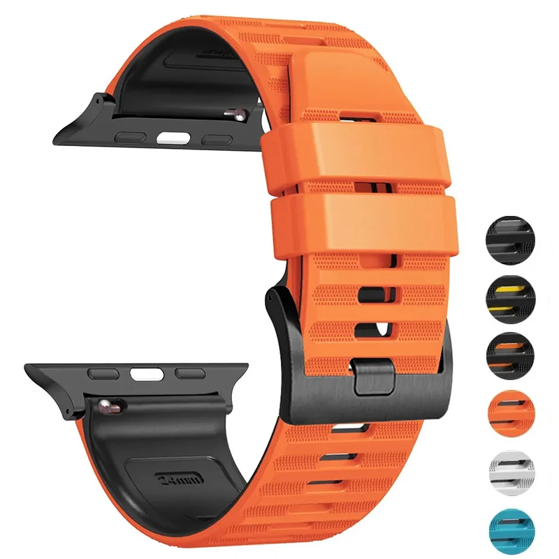 

Silicone Strap For Apple Watch Band 45mm 46mm 49mm Bracelet for IWatch Series 11 10 9 8 7 6 5 Se 4 3 Ultra 3 2 49mm Accessories