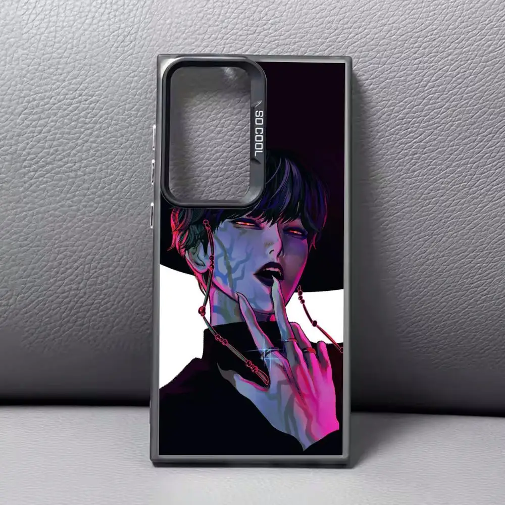 حافظة هاتف KPop Demon Hunters Jinu لهاتف أسود lMDColor فضي شل لهاتف سامسونج S25 24 23 22 21 20 Plus Ultra FE