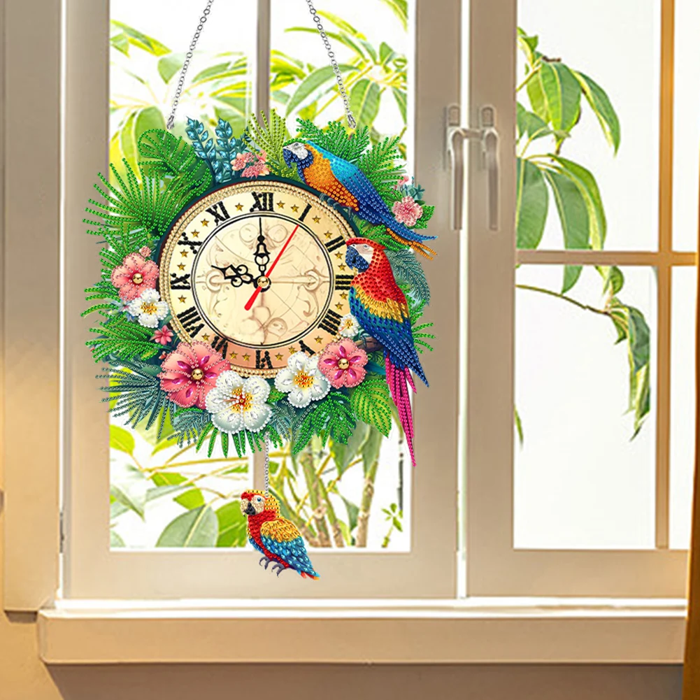 

Acrylic Special Shaped Butterfly Crystal Diamond Clock DIY Crystal Diamond Clock Diamond Painting Clock Handicraft for Desktop