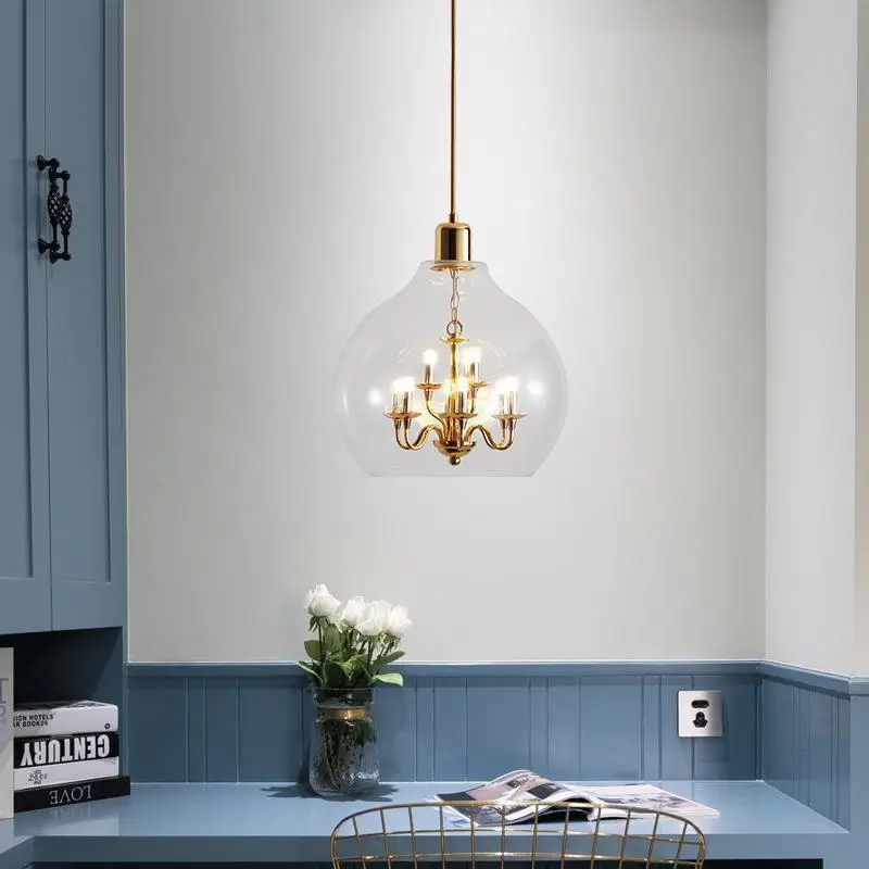 Dreamy Light Giant chandelier Black electroplated transparent glass hand-blown Pendant light