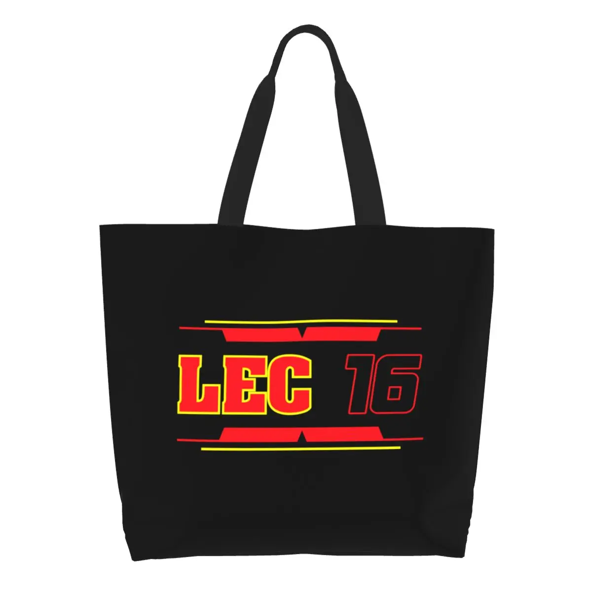 Fashion Printed Charles Leclerc Sport Car Racing 16 Shopping Tote Bags Portable Canvas Shopper Shoulder Handbag