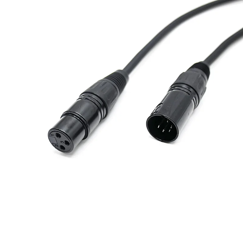 كابل DMX Turnaround 3 دبوس ذكر إلى 5 دبوس أنثى، 3Pin أنثى إلى 5Pin ذكر XLR DJ محول كابل محول لإضاءة المسرح