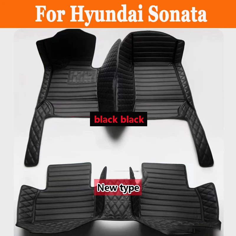 Car Floor Mats For Hyundai Sonata i45 YF 2010~2014 Covers Rug Auto Interior Parts Luxury Mat Leather Carpet Car Accessories 2011