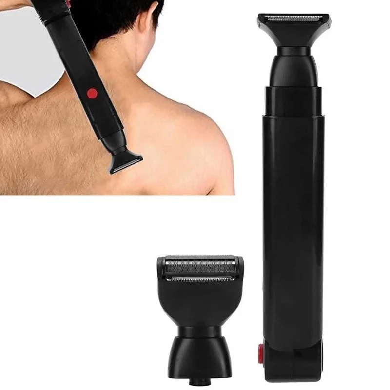 

Long-handled waterproof washable men's black back shaving knife body painless hair trimmer foldable and extendable