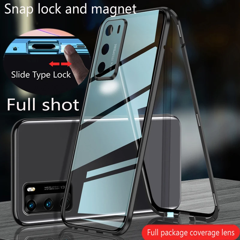 360 Full Protection Metal Magnetic Double Sided Glass Snap Lock Case For VIVO Y200 Pro Y56 Y76 Y77 Y78 5G Lens Protection Cover