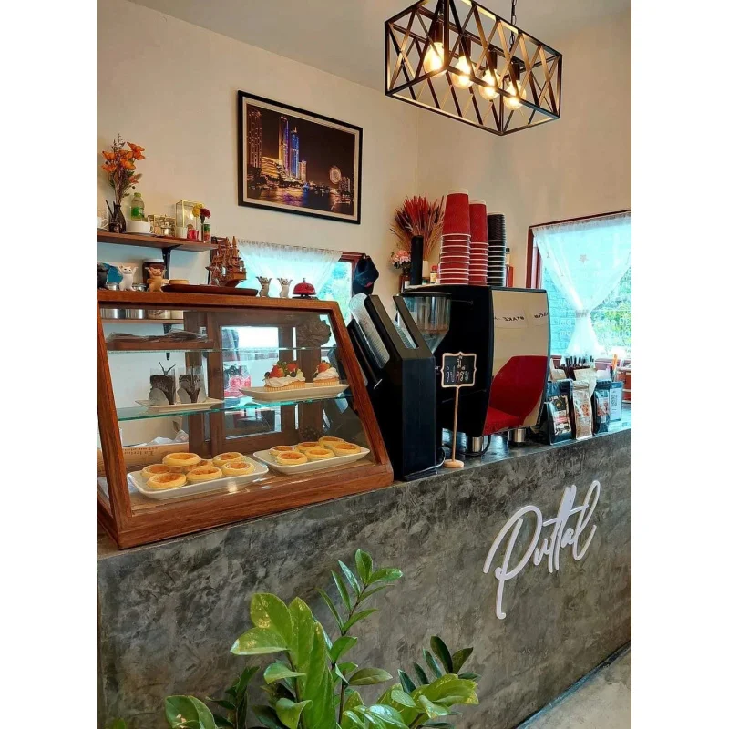 custom.High-End Custom Solid Wood Pastry Display Cabinet Countertop Glass with LED Light Coffee Shop Dessert Displays