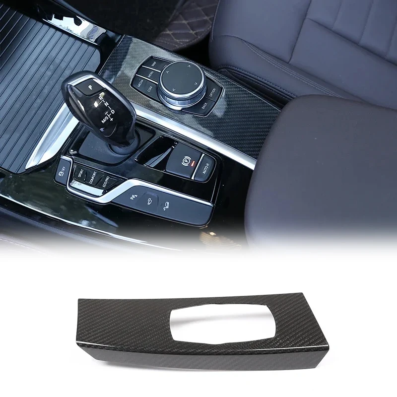 Dry Carbon Fiber Center Console Multimedia Knob Panel Trim Cover Interior Accessories For BMW X3 G01 X4 G02 2018-2020