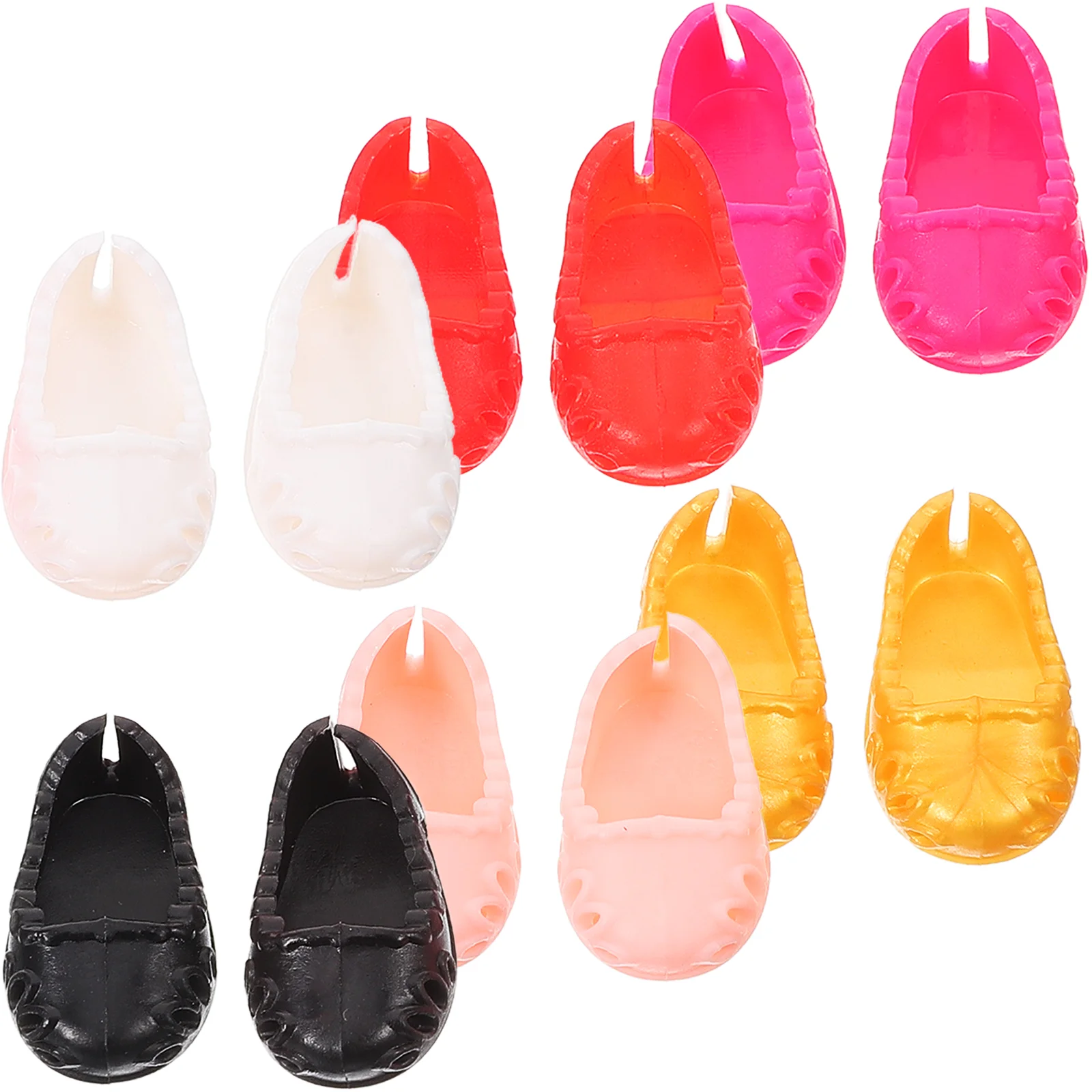 6 Pairs Baby Shoes Cute Mini Dolls Dollhouse Miniatures Accessories Plastic