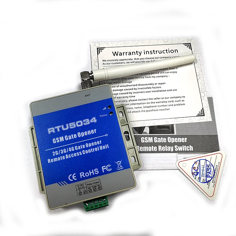 RTU5034 2G GSM بوابة فتحت الباب التتابع التبديل نظام التحكم في الوصول عن بعد فتاحة بوابة بلاستيكية بيضاء