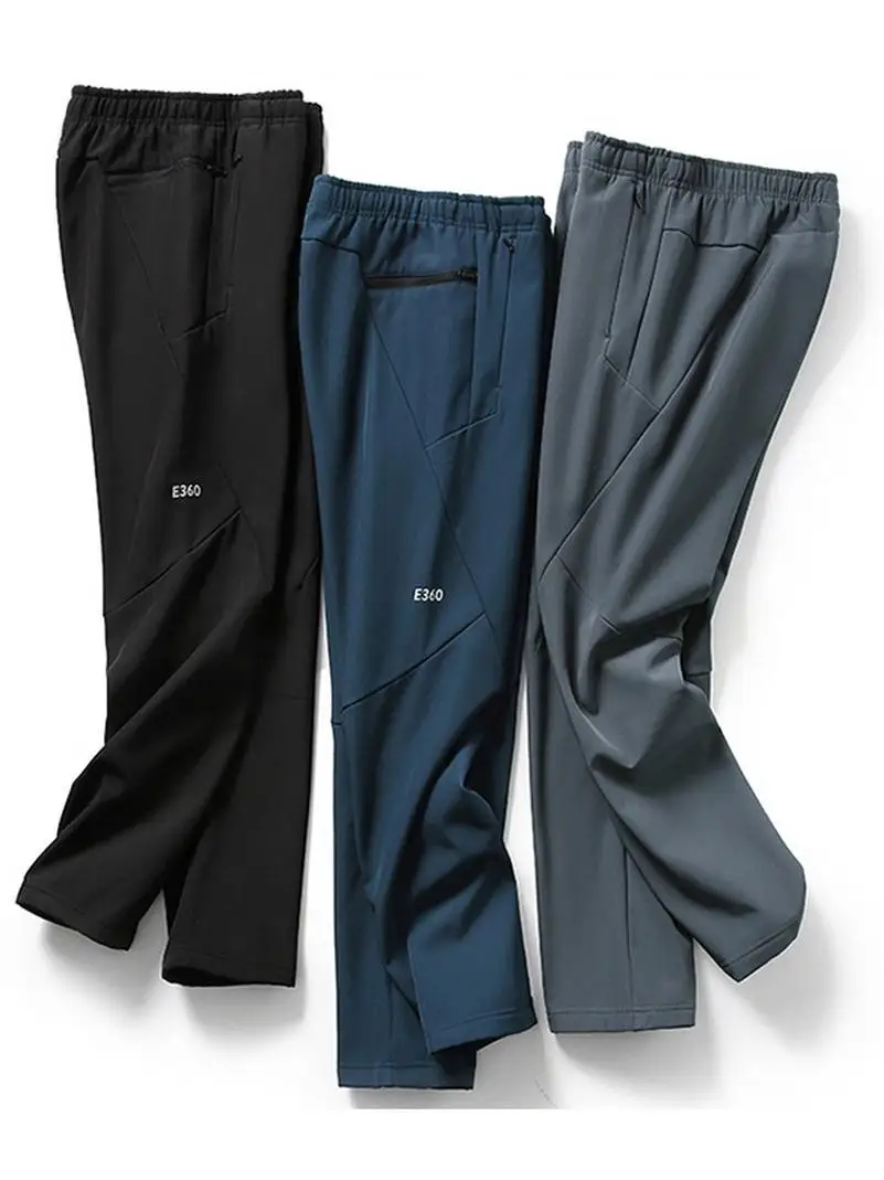 

Fall Winter New Sle Men's Casual Pants Outdoor Windproof Water Resistant Fce Lined Loose Straight Leg Sport Leisure Trou...