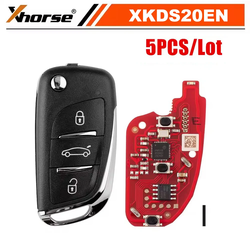 5pcs/lot Xhorse XKDS20EN 2nd Generation Wire Remote Key for DS Style 3 Buttons Support Wireless Programming