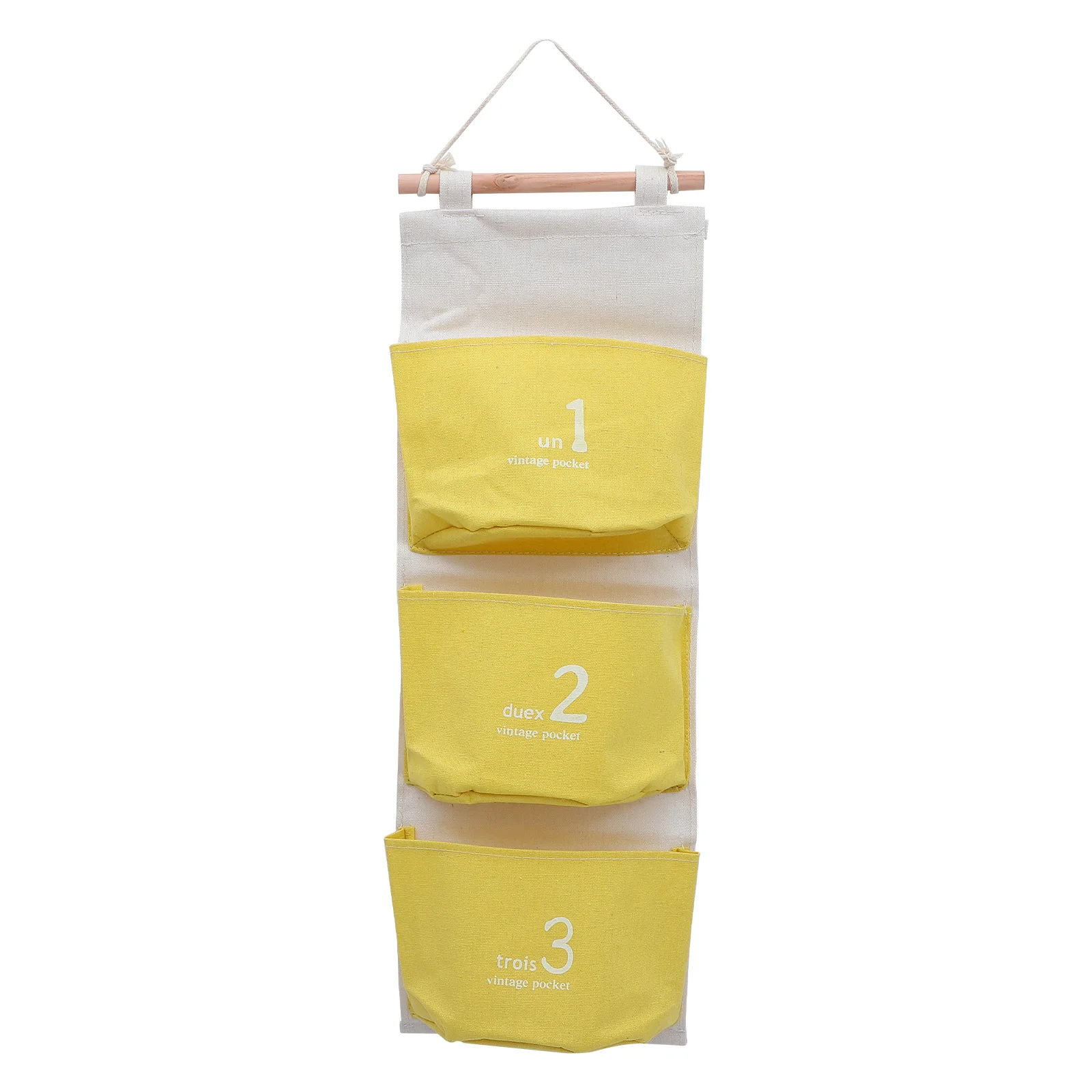 

Hanging Storage Bag Cotton Linen Wall Organizer Pouch Multi Compartment Save Space Simple Design Household Usage