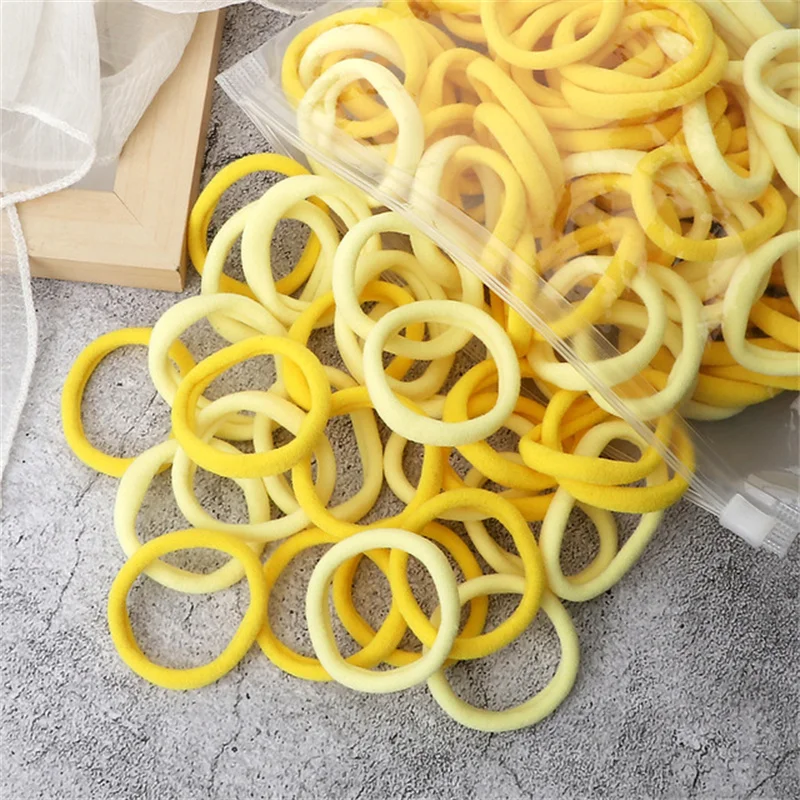 50 teile/satz Verpackung Frauen Mädchen Haar Bands Einfache Feste Farben Elastische Stirnband Haar Seile Krawatten Haar Zubehör Pferdeschwanz Halter