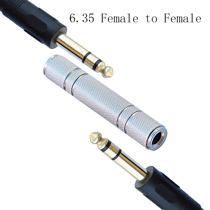 6.35 mm Female to 6.35 mm Female Extension Audio Adaptor 6.5 mm 3 Pole  F/F Connector