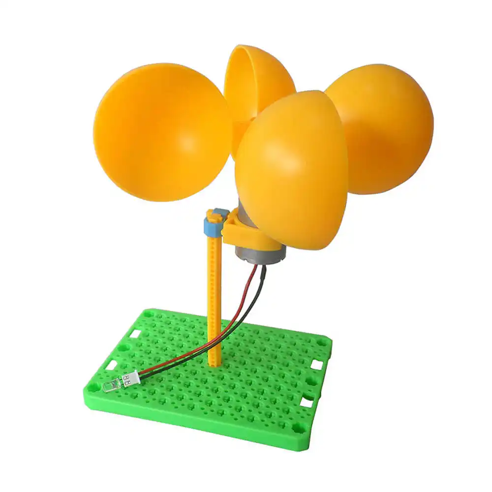Wind Turbine Generator Kit 100-6000RPM 0.01-10V Output Generator with Holder Blades Brushless Motor Generator Teaching Supplies