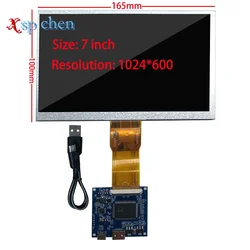 7 Inch 1024*600 Screen Display LCD Monitor Driver Control Board Mini HDMI-Compatible For Lattepanda,Raspberry Pi Banana Pi PC