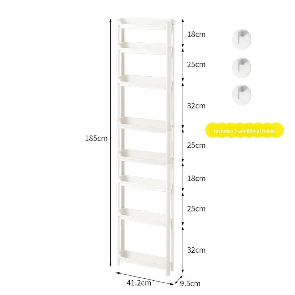 Bathroom Narrow  Shelf 15cm Wide Standing Toilet Room Divider Waterproof Mobile Storage Rack with Wheels Bathroom Organizer