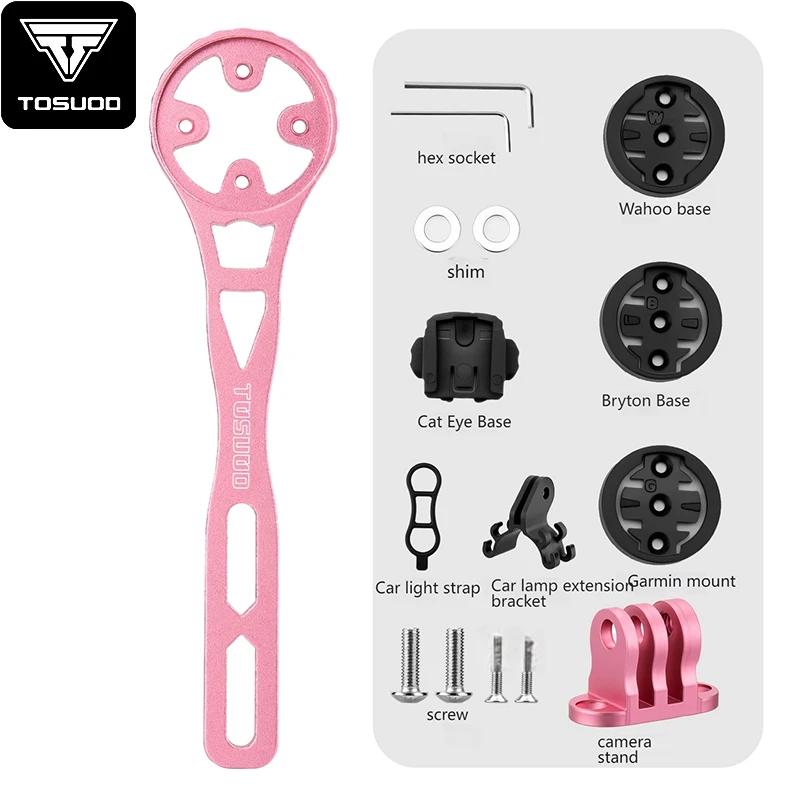 TOSUOD Fahrradhalterung, vorderer Lampenhalter, Nylon-Fahrradcomputerhalter, Lenker-Tachometerhalterung für Garmin/Bryton usw