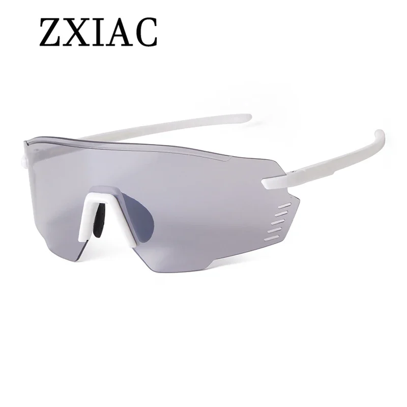 ZXIAC New Fashion Cycling Windproof Sunglasses for Men Mountaineering Hiking Integrated Sun Glasses Sports Frame Glasses  UV400