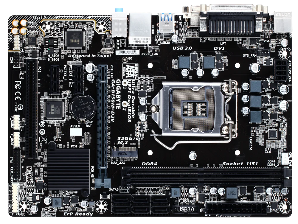 NEW Gigabyte B150M D3V Desktop GA-B150M-D3V DDR4 Motherboard B150M B150 Socket LGA 1151 USB3.0  Motherboard