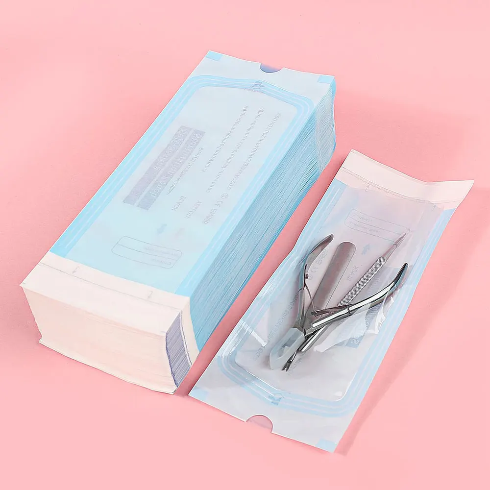 

200pcs/Pack 90*230mm Disposable Sterilization Bags For Manicure Tools, Including Grinding Heads, Sandbars