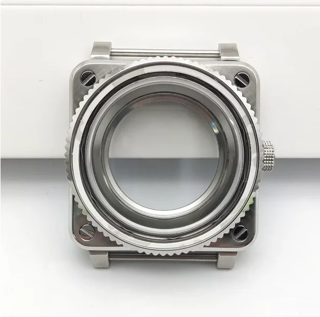 42mm square case with sapphire glass + internal recess suitable for NH35/NH36 movement watch accessories