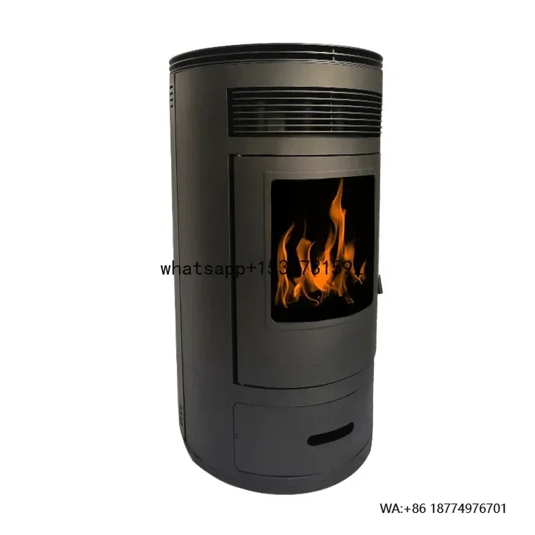 

12kw Round shape Modern portable european style indoor wood biomass air pellet stove with WiFi