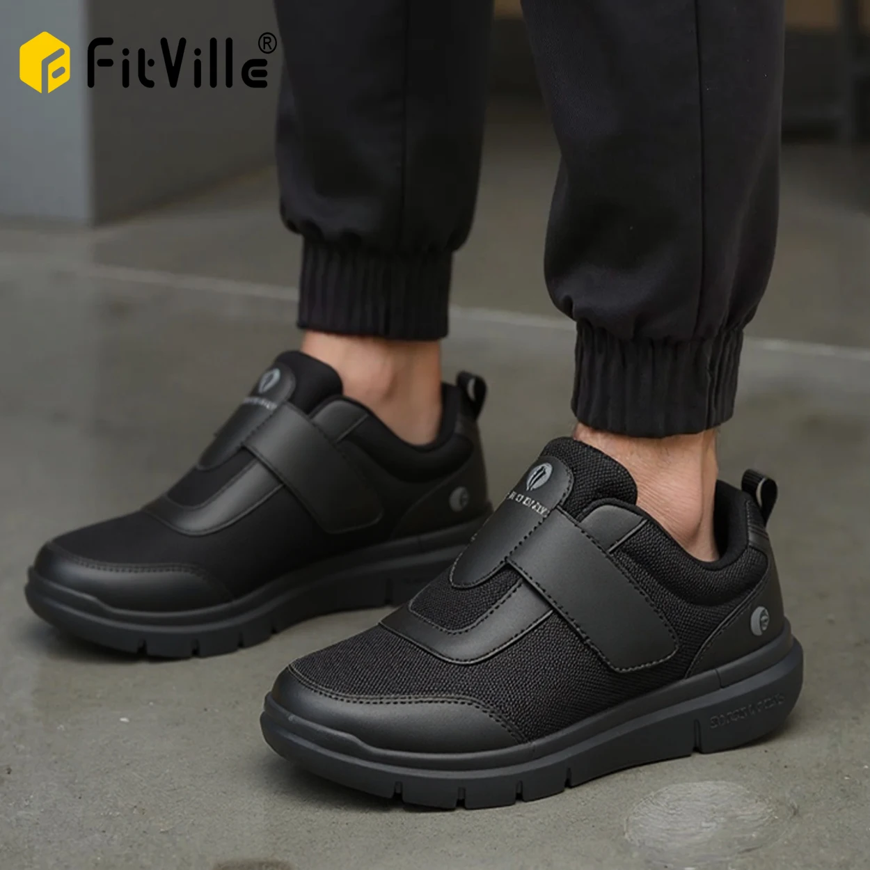 

FitVille Diabetic Shoes Mens Extra Wide Width for Swollen Feet Neuropathy Diabetic Pain Relief Lightweight Walking Casual Shoes