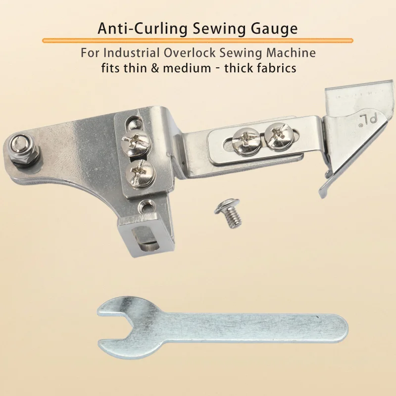 PL All Steel Adjustable Anti-Curl Guide Overlock Serger Anti Rolling Edge Sewing Accessory