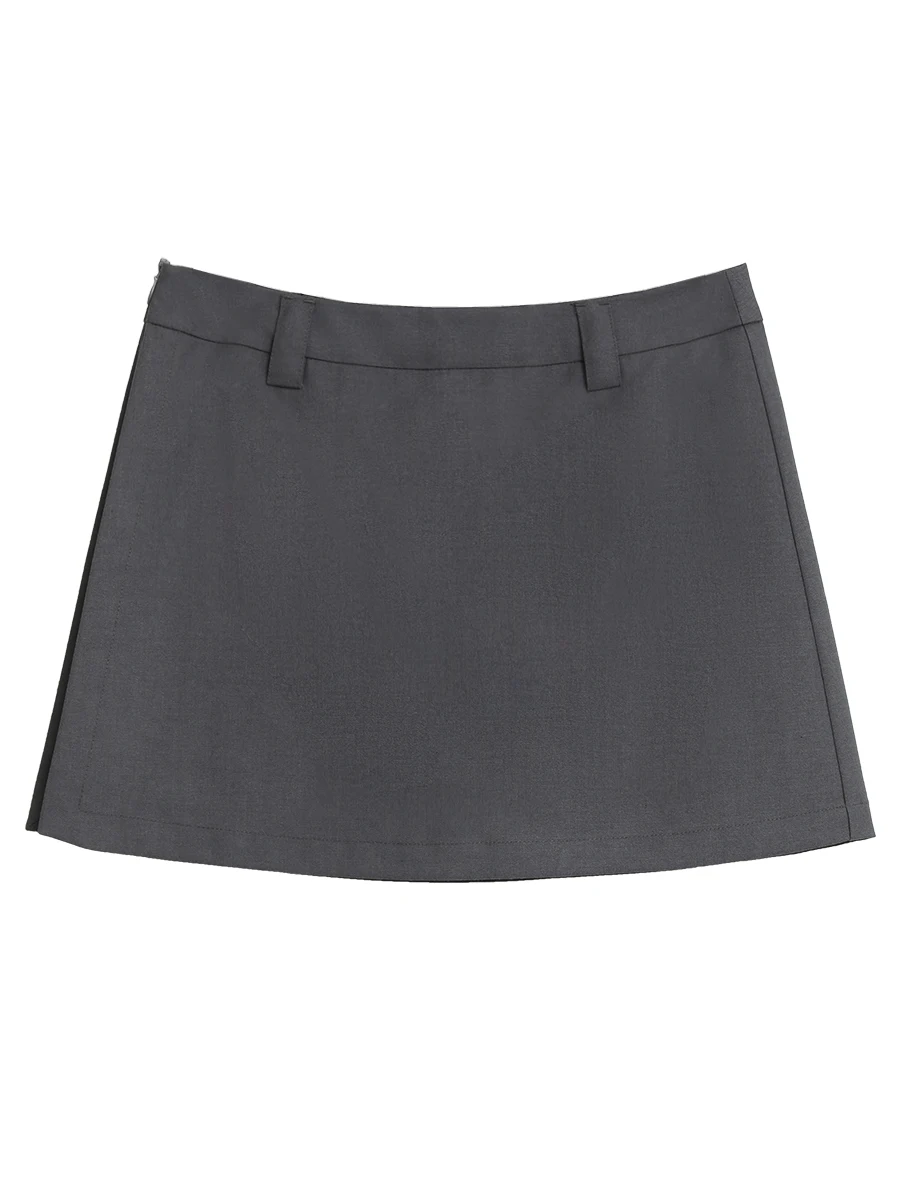 CHIC VEN New Women Skirt Shorts Solid New High Waisted Split A-line Half Length Shorts Mini Skirt Side Fork Design Summer 2025