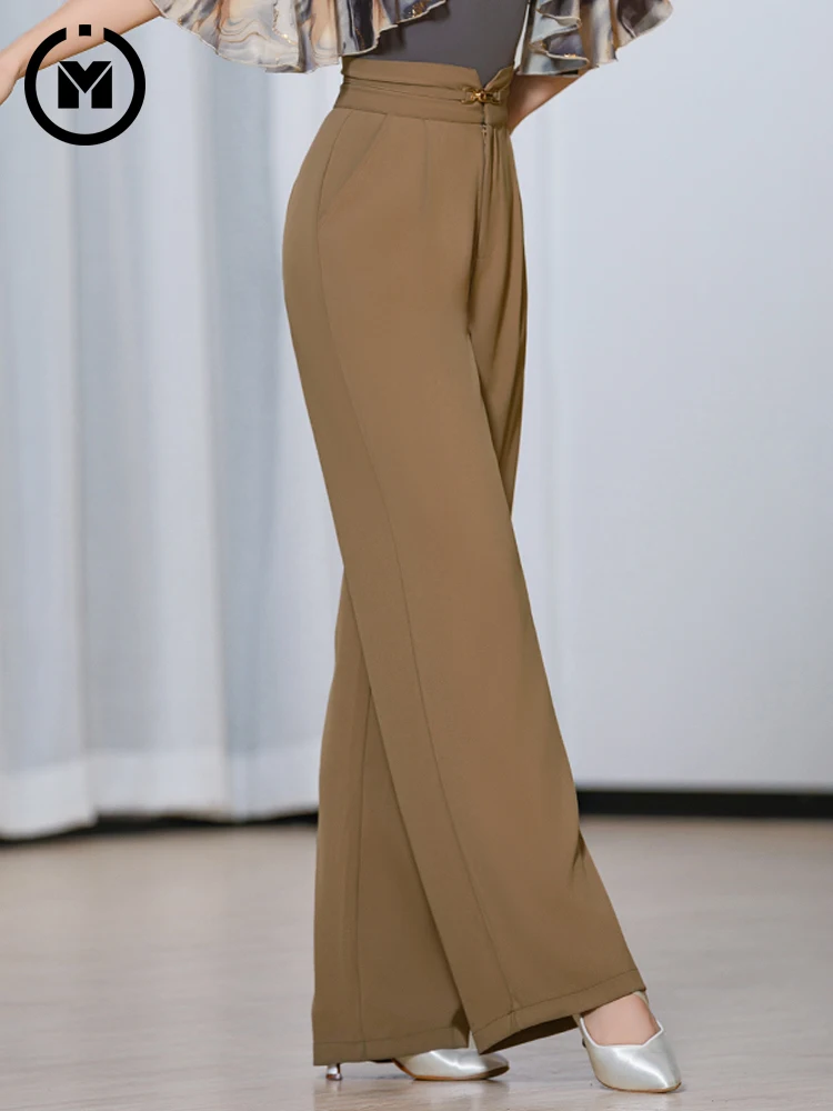 

Modern Dance Pants High Waist Wide Leg Straight Cut for Women Social Dance Practice Skirt Cover Hip B20002 Fitn Yoga Sport