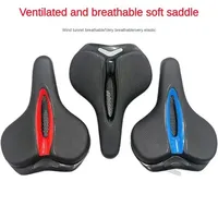 MTB Bike Saddle Breathable Big Butt Cushion Leather Surface Seat Mountain Bicycle Shock Absorbing Hollow Cushion Accessories
