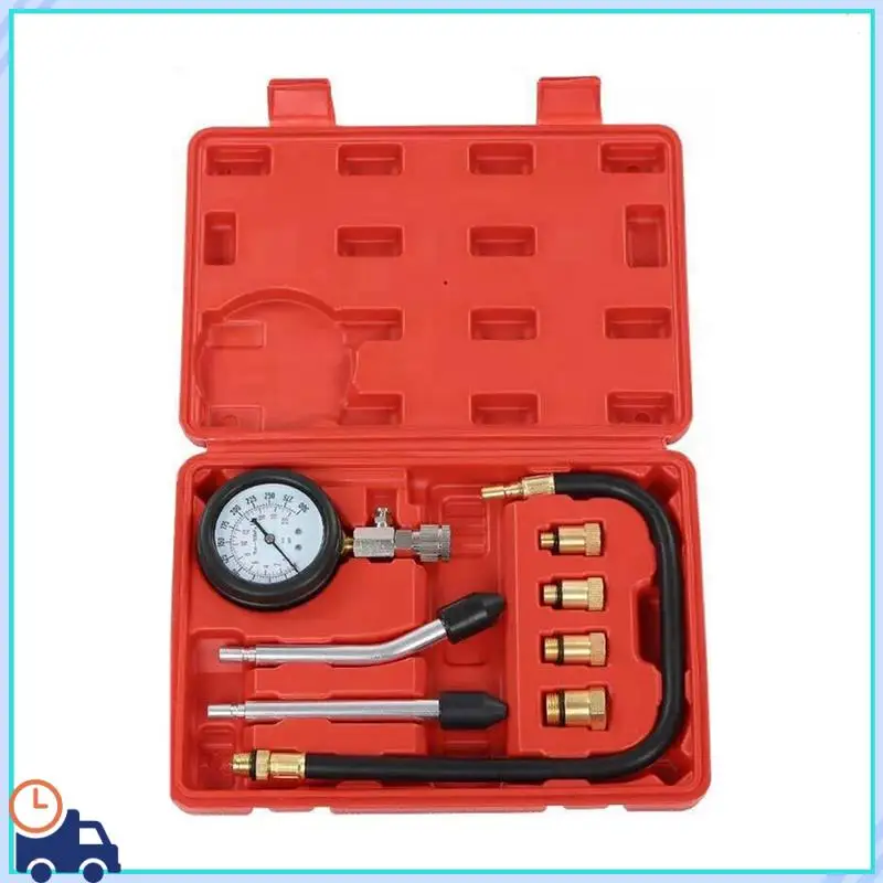 8Pcs Petrol Engine Cylinder Compression Tester Kit Gauge Tool For Automotive