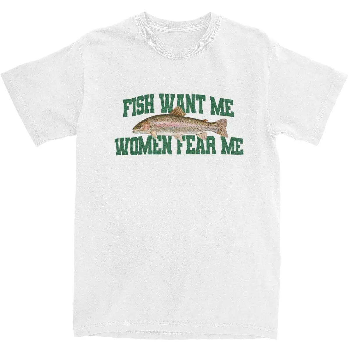 Fish Want Me T-Shirt Adult Women Fear Me Meme Funny 100 Cotton T-Shirts Summer O-Neck Leisure Tee Shirt Plus Size Clothes