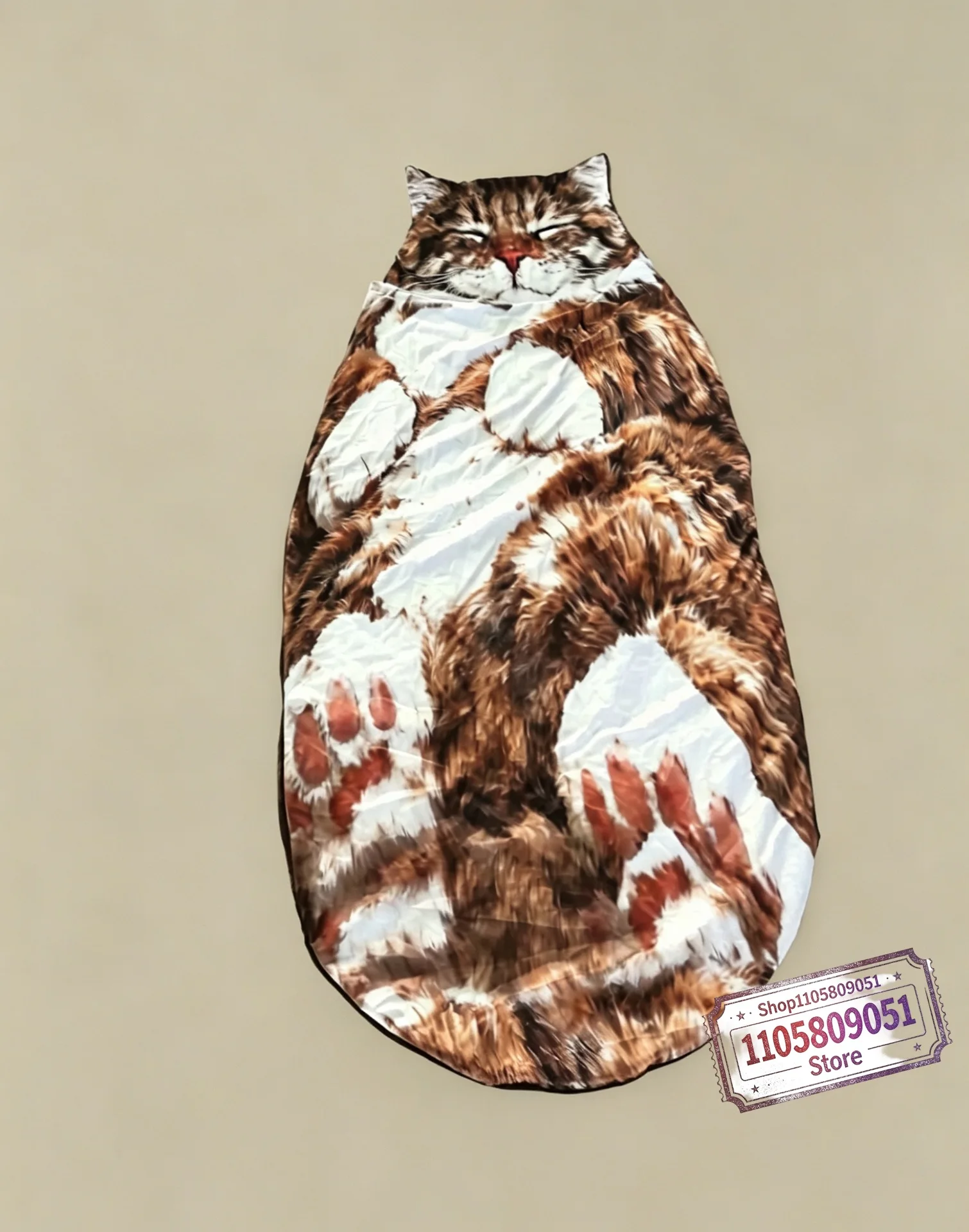 Giant Animal Sleeping Bag Soft Warm Plush Washable Cute Cat Envelope Bed for Adults Winter Outdoor