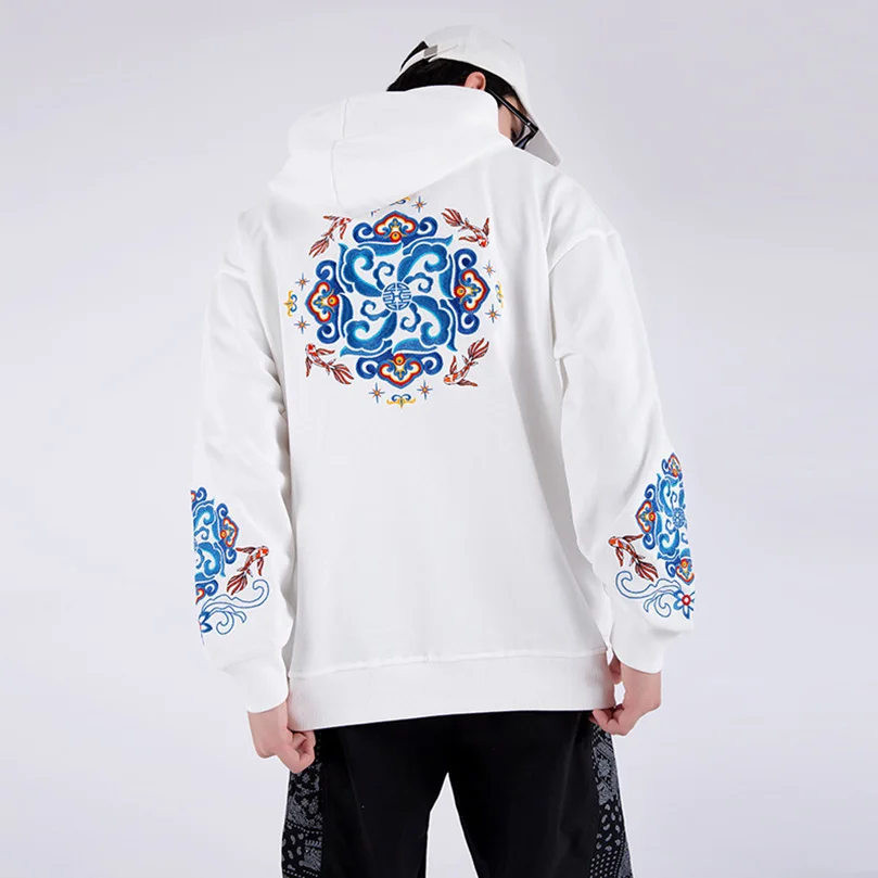 

Spring Sukajan Cotton Embroidery Sweatshirts Black Mens Clothes For Teenagers Oversize Branded Men's Clothing 2025 Streetwear Z1