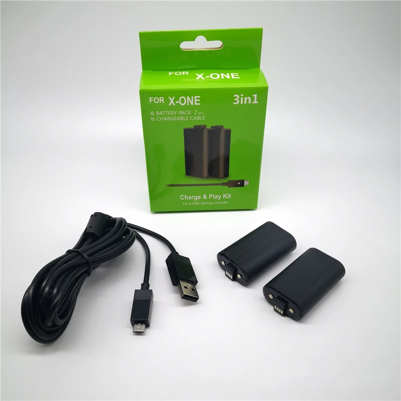 

3 in 1 1400mAh Rechargeable Battery Pack for XBOX ONE with USB Charging Cable Wireless Game Controller Replacement Battery