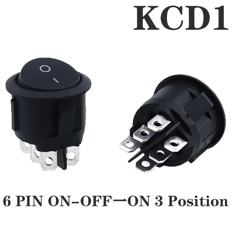 

1PCS KCD1-206 23mm Round Rocker Switches 3 Position 6 PIN ON-OFF-ON Rocker Switch 10A 125VAC