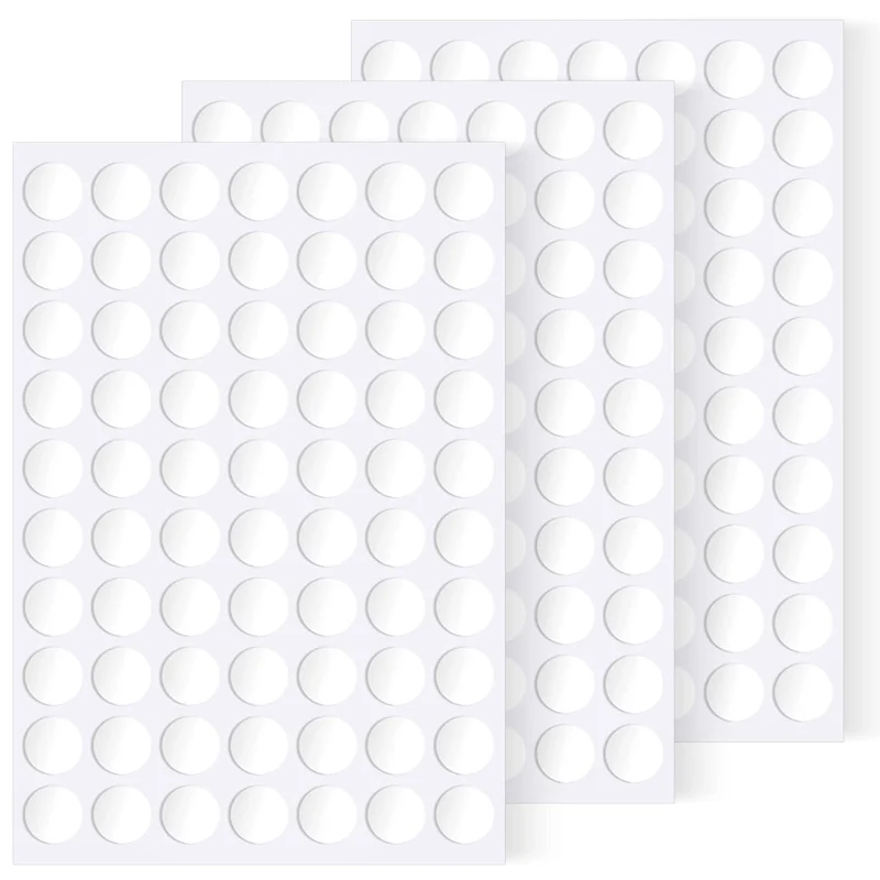 

210PCS Double-Sided Adhesive Dots Sticky Tack Removable Poster Putty Clear Round Reusable Mounting Stickers Transparent