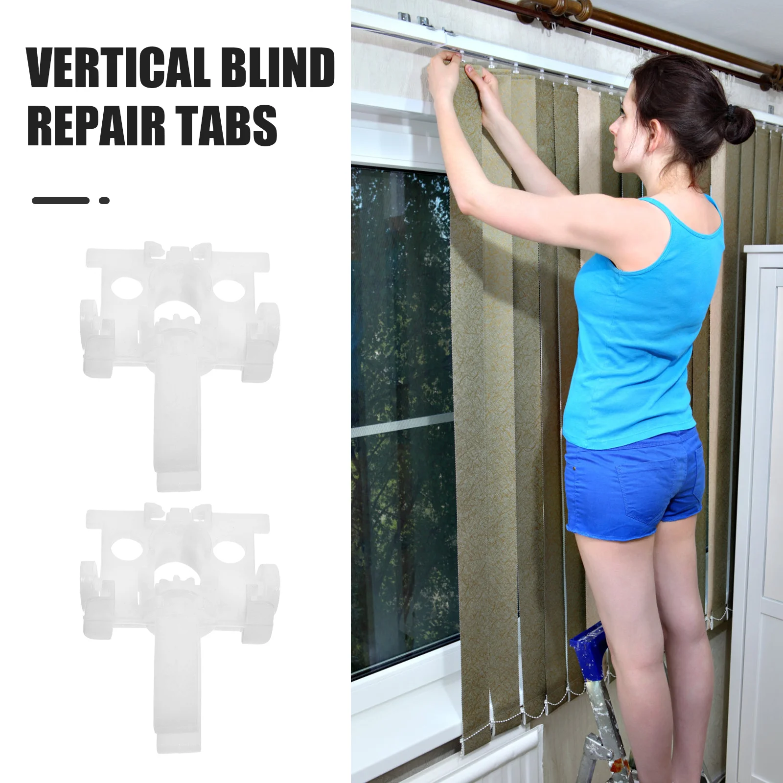 

1 set Vertical Blinds Repair Carrier Replacement Kit Pvc Blind Tabs For Window Curtain Accessories Home Office School Compatible