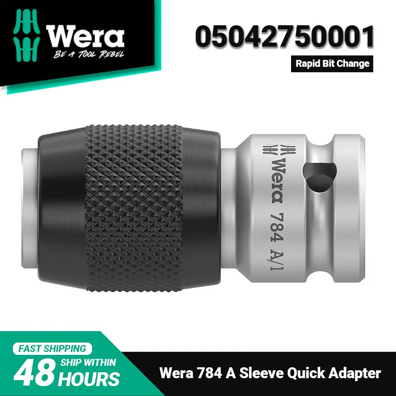 WERA 05042750001 784 A 1/4 "adaptador de manga con portabrocas de liberación rápida, 21 Gramos, excelente mano de obra, materiales de alta calidad