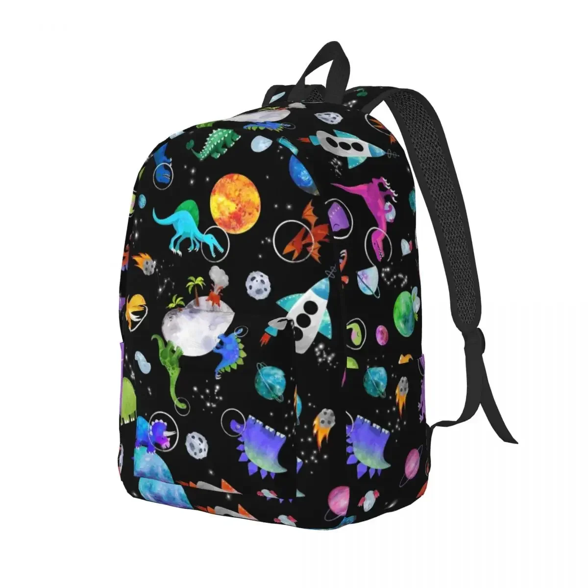 Custom Bag Dinosaur Astronauts In Outer Space Backpack Boy Girl Kids Student School Bookbag Galaxy Planets Daypack Kindergarten