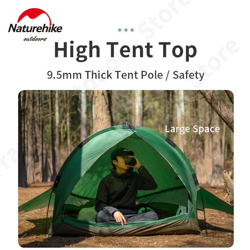 Naturehike يطير الأسماك في الهواء الطلق المحمولة خفيفة خيمة مقاوم للماء PU2000mm سميكة القطب 2 أشخاص خيمة 20D التخييم مساحة كبيرة