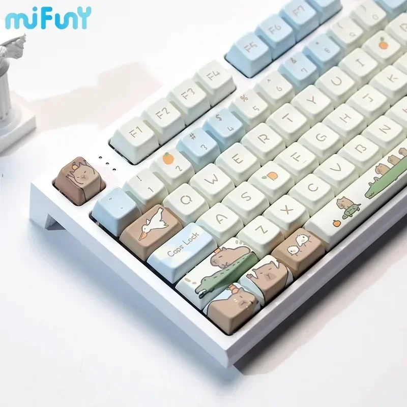 

MiFuny Keycap Cartoon Capybara MDA Full Set 138keys Cute Anime Keycaps PBT Game Gifts Korean Keyboard Cap Mechanical Keyboard