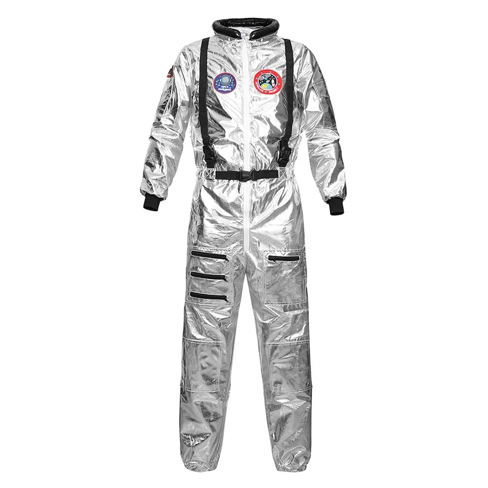 Astronauta traje cosplay masculino, macacão fantasia astronauta, macacão adulto, festa de Halloween, roupa noturna, espacial