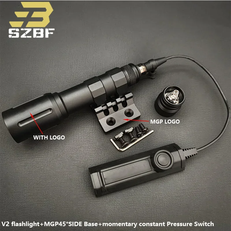 

SF Tactical Hunting Flashlight 1000/1300LM Powerful Lighting With Pressure Switch Tail Cap And 45 Oblique Mount For 20MM Rail