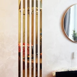 Large Rectangular Acrylic Mirror Wall Stickers, Living Room, Bedroom, Self Adhesive, Waist Line, Home Decor, 20Pcs